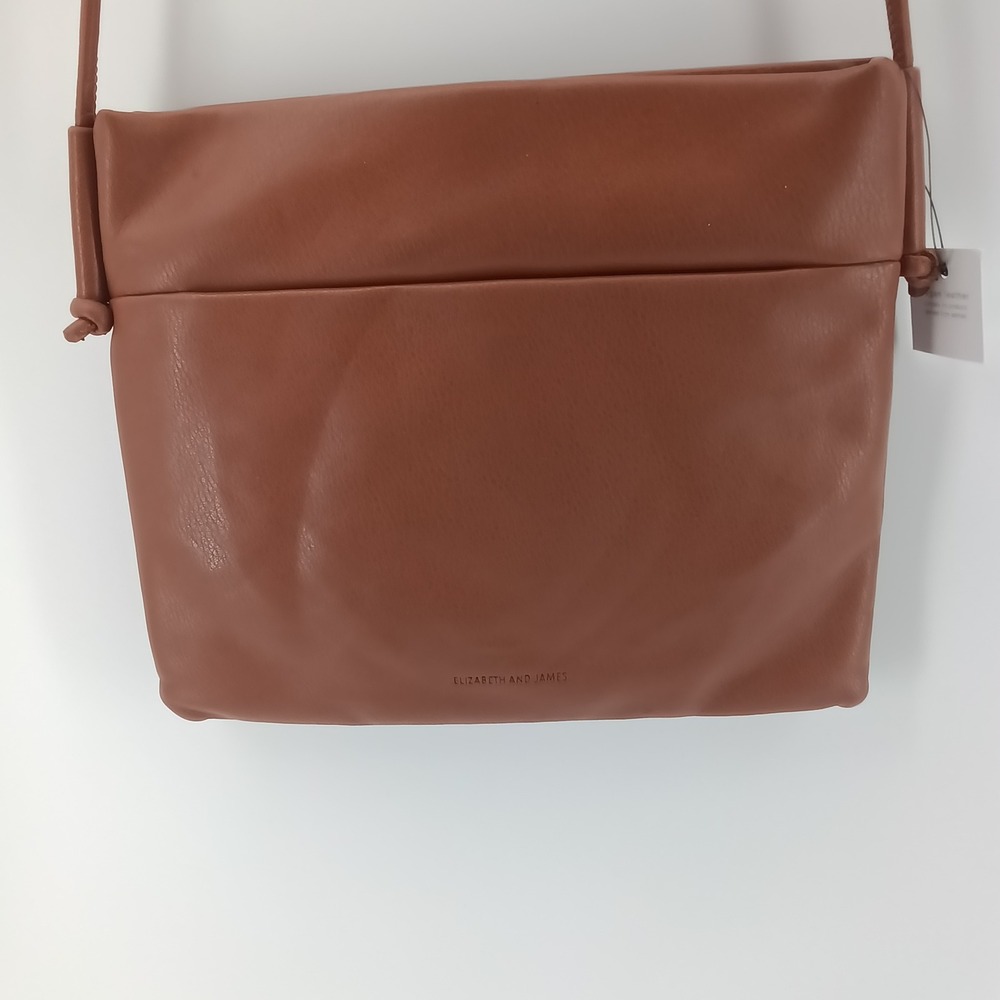 Elizabeth and James Crossbody Bag Womens OS Brown Vegan Leather Foldover